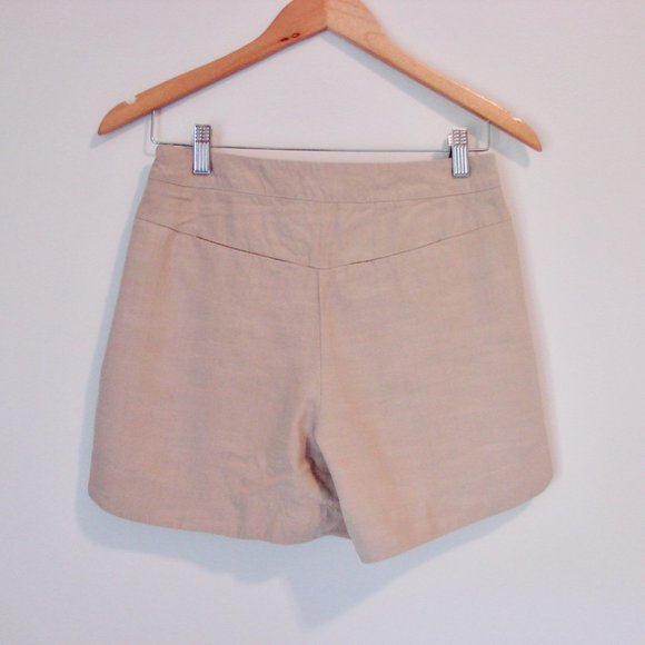 Anthropologie Elevenses Beige Tan Bow Front Flowy Shorts Size Zero 0 NWOT - Picture 8 of 11